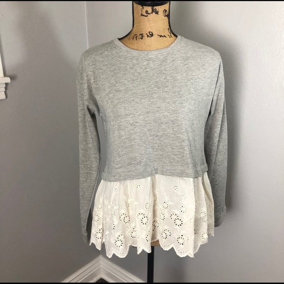 charmed hearts Tops - CHARMED HEARTS LACE SWEATSHIRT